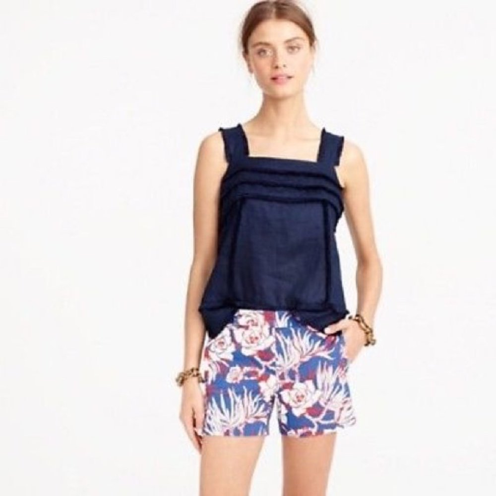 J. Crew 100% Linen Fringe Sleeveless Top 4